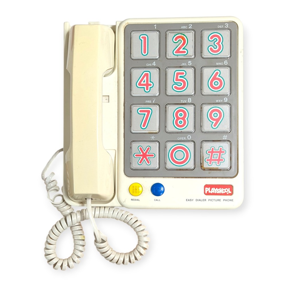 VTG 1990 Playskool Easy Dialer‎ Picture Phone PS-770 Big Button Landline White
